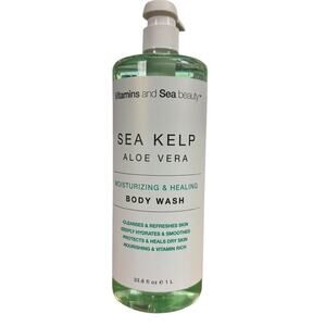 Vitamins and Sea Beauty Sea Kelp Aloe Vera Body Wash 33.8 fl oz Healing NEW